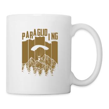 Retro Graphic Paragliding Paraglider Parachute Sky - Tasse - Weiß - Rechts