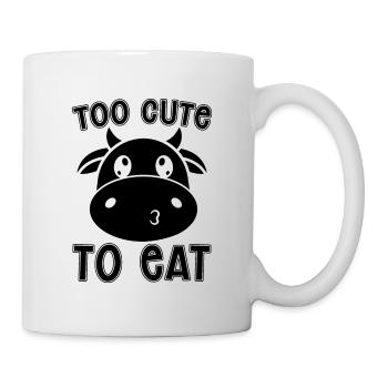 Too Cute To Eat Veganism Vegetarians Vegan Lover - Tasse - Weiß - Rechts