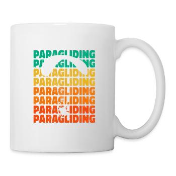 Retro Graphic Paragliding Paraglider Parachute Sky - Tasse - Weiß - Rechts