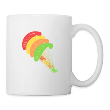 Retro Graphic Paragliding Paraglider Parachute Sky - Tasse - Weiß - Rechts