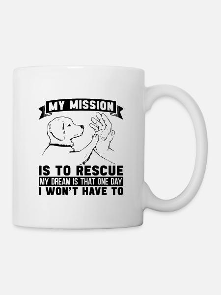 Ma mission est d’adopter un amoureux des animaux abandonnés - Mug blanc - blanc