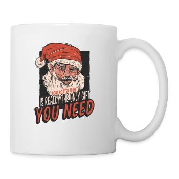 Weihnachten Familie Spruch Being Related To Me - Tasse - Weiß - Rechts