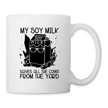 Mon lait de soja sauve tous les amateurs de régime végétalien à base de plantes - Mug blanc - blanc - Droite