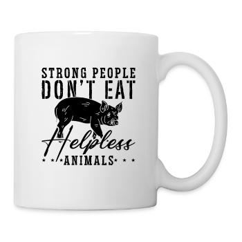Strong People Don't Animal Rescue Animal Worker - Mug - white - Right
