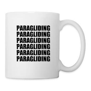 Retro Graphic Paragliding Paraglider Parachute Sky - Tasse - Weiß - Rechts