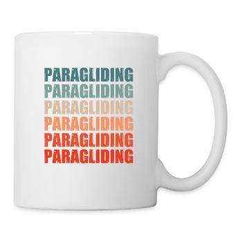 Retro Graphic Paragliding Paraglider Parachute Sky - Tasse - Weiß - Rechts