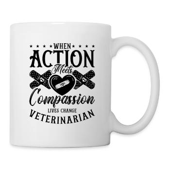 When Action Meets Veterinary Vet Tech Veterinarian - Mug - white - Right