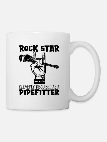 Pipefitter Rock Star Cleverly Laborer Pipefitters - Mug - white