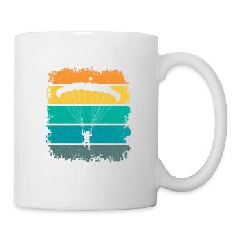 Retro Graphic Paragliding Paraglider Parachute Sky - Tasse - Weiß - Rechts