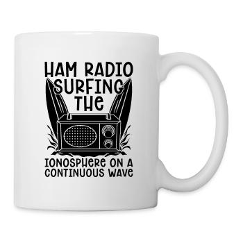 Ham Radio Surfing The Ionosphere Antenna Operator - Mug - white - Right