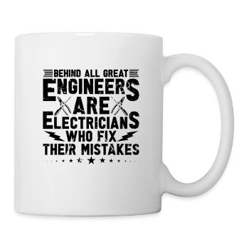 Behind All Great Engineers Technician Electrician - Mug - white - Right