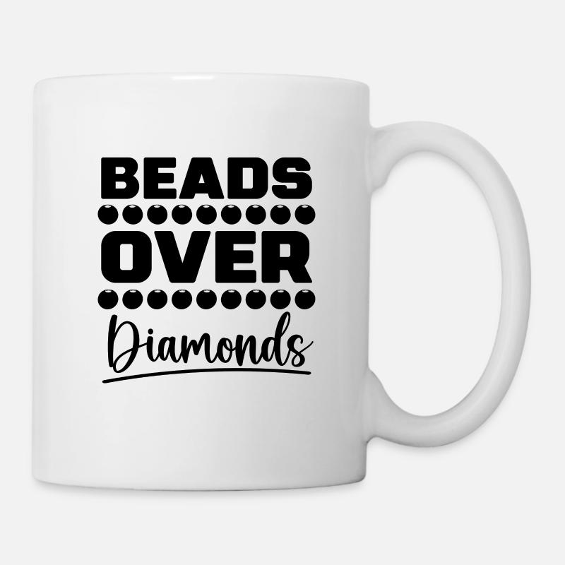 Perles sur Diamants Perles Perles Perles Bijoux Perlée Perlière - Mug blanc - blanc