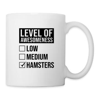 Level Of Awesomeness Low Medium Hamsters Animal Pe - Tasse - Weiß - Rechts