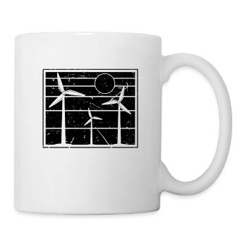 Windmill Retro Green Energy Turbine Technician - Mug - white - Right