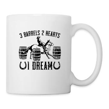 2 Barils 2 Hearts Horse Racing Equine Horse Racer - Mug blanc - blanc - Droite