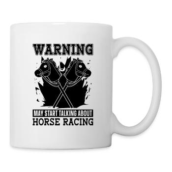 Warning May Start Horse Racing Equines Horse Racer - Mug - white - Right