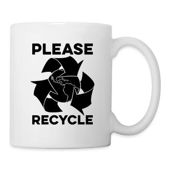 Please Recycle Recycling Reuse Go Green Recycler - Mug - white - Right