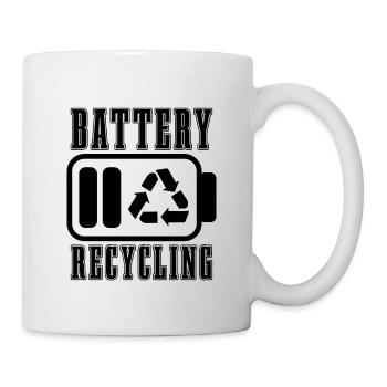 Battery Recycling Eco Friendly Go Green Recycler - Tasse - Weiß - Rechts