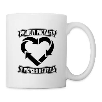 Proudly Packaged In Recycling Loves Reuse Recycler - Tasse - Weiß - Rechts