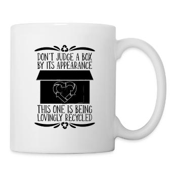Ne jugez pas une boîte par son recycleur de réutilisation de recyclage - Mug blanc - blanc - Droite