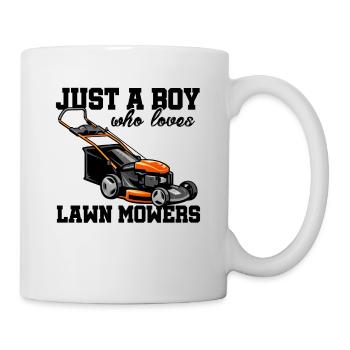 Just A Boy Who Loves Lawn Mower Garden Gardener Ho - Tasse - Weiß - Rechts
