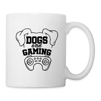 Dogs And Gaming Gamer Video Game Player Games Nerd - Tasse - Weiß - Rechts