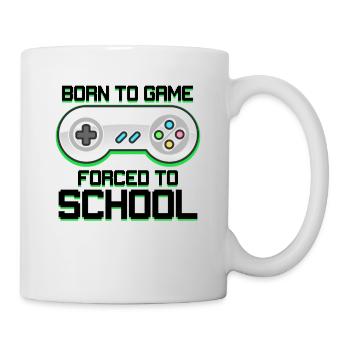 Born To Game Forced To School Gaming Video Game Pl - Tasse - Weiß - Rechts