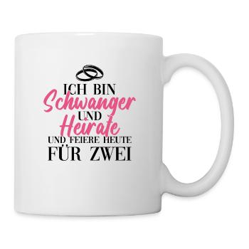 Braut Schwanger Junggesellinnenabschied JGA - Tasse - Weiß - Rechts