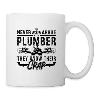 Ne discutez jamais plombier outil de plomberie tuyau plombiers - Mug blanc - blanc - Droite