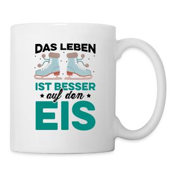 Das Leben Ist Besser Auf Dem Eis Eiskunstlaufen Ei - Tasse - Weiß - Rechts