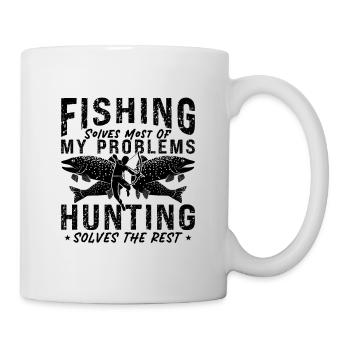 Fishing Solves Most Of Bowfishing Arrow Bowfisher - Mug - white - Right