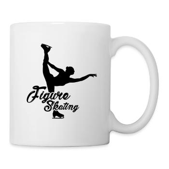 Retro Graphic Ice Skating Figure Skater Ice Skater - Tasse - Weiß - Rechts