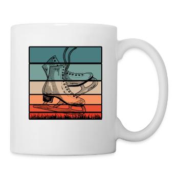 Retro Graphic Ice Skating Figure Skater Ice Skater - Tasse - Weiß - Rechts