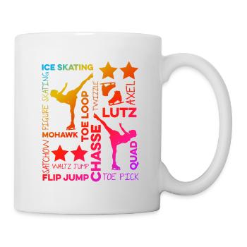 Retro Graphic Ice Skating Figure Skater Ice Skater - Tasse - Weiß - Rechts