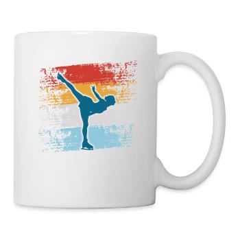 Retro Graphic Ice Skating Figure Skater Ice Skater - Tasse - Weiß - Rechts