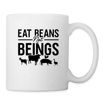 Eat Beans Not Veganism Retro No Meat Vegan Lover - Tasse - Weiß - Rechts