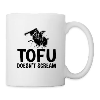 Tofu Doesn't Scream Veganism No Meat Vegan Lover - Tasse - Weiß - Rechts