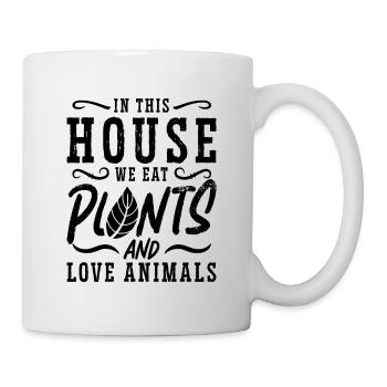 In This House We Eat Veganism No Meat Vegan Lover - Mug - white - Right