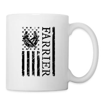 Drapeau maréchal-ferrant forgeron Fer à cheval maréchal-ferrant - Mug blanc - blanc - Droite