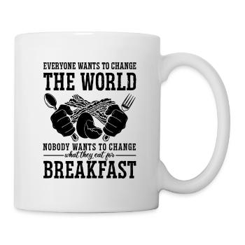 Tout le monde veut changer les chefs végétaliens à base de plantes - Mug blanc - blanc - Droite