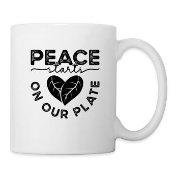 La paix commence sur notre chef végétalien Cuisine Chefs végétaliens - Mug blanc - blanc - Droite