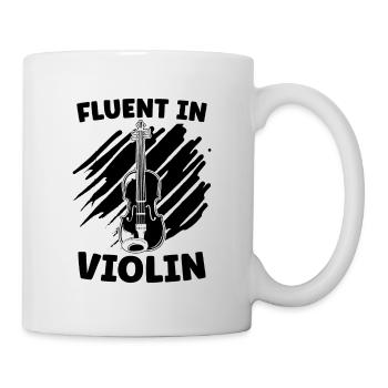 Fluent In Violin Violin Retro Instrument Violinist - Tasse - Weiß - Rechts
