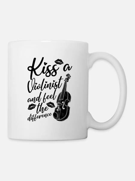 Kiss A Violinist And Violin Instrument Violinist - Tasse - Weiß