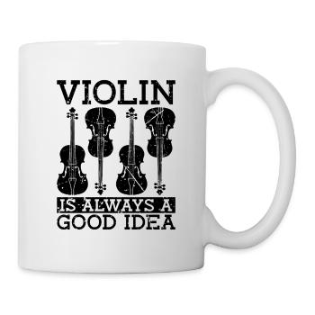 Violin Is Always Retro Music Note Lover Violinist - Mug - white - Right