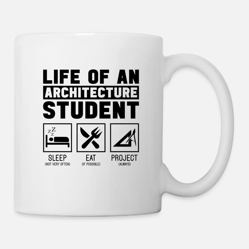 Vie professionnelle d’architecte d’un étudiant en architecture - Mug blanc - blanc