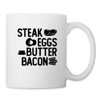 Steak Oeufs Beurre Bacon Alimentation saine Keto Lover - Mug blanc - blanc - Droite