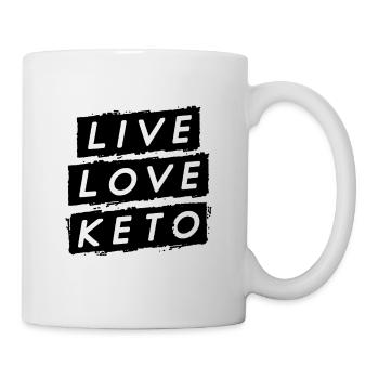 Live Love Retro Ketogenic Diet Ketosis Keto Lover - Mug - white - Right