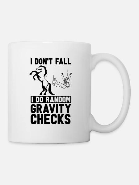 Je ne tombe pas Je ne tombe pas Chevaux de saut d’obstacles Saut d’obstacles - Mug blanc - blanc