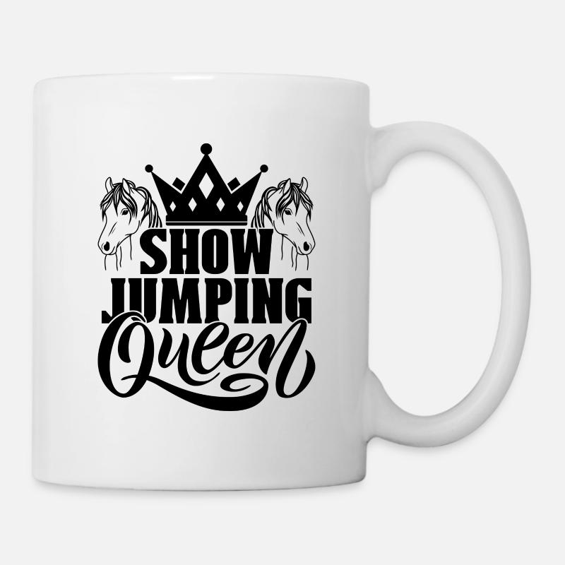 La reine du saut d'obstacles adore le saut d'obstacles - Mug blanc - blanc