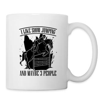 J'aime le saut d'obstacles J'adore l'équitation - Mug blanc - blanc - Droite